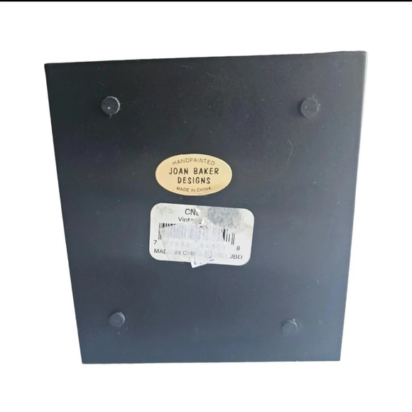 Joan Baker Designs Stained Glass Hand Painted Santa Christmas Candle Holder - Picture 4 of 8